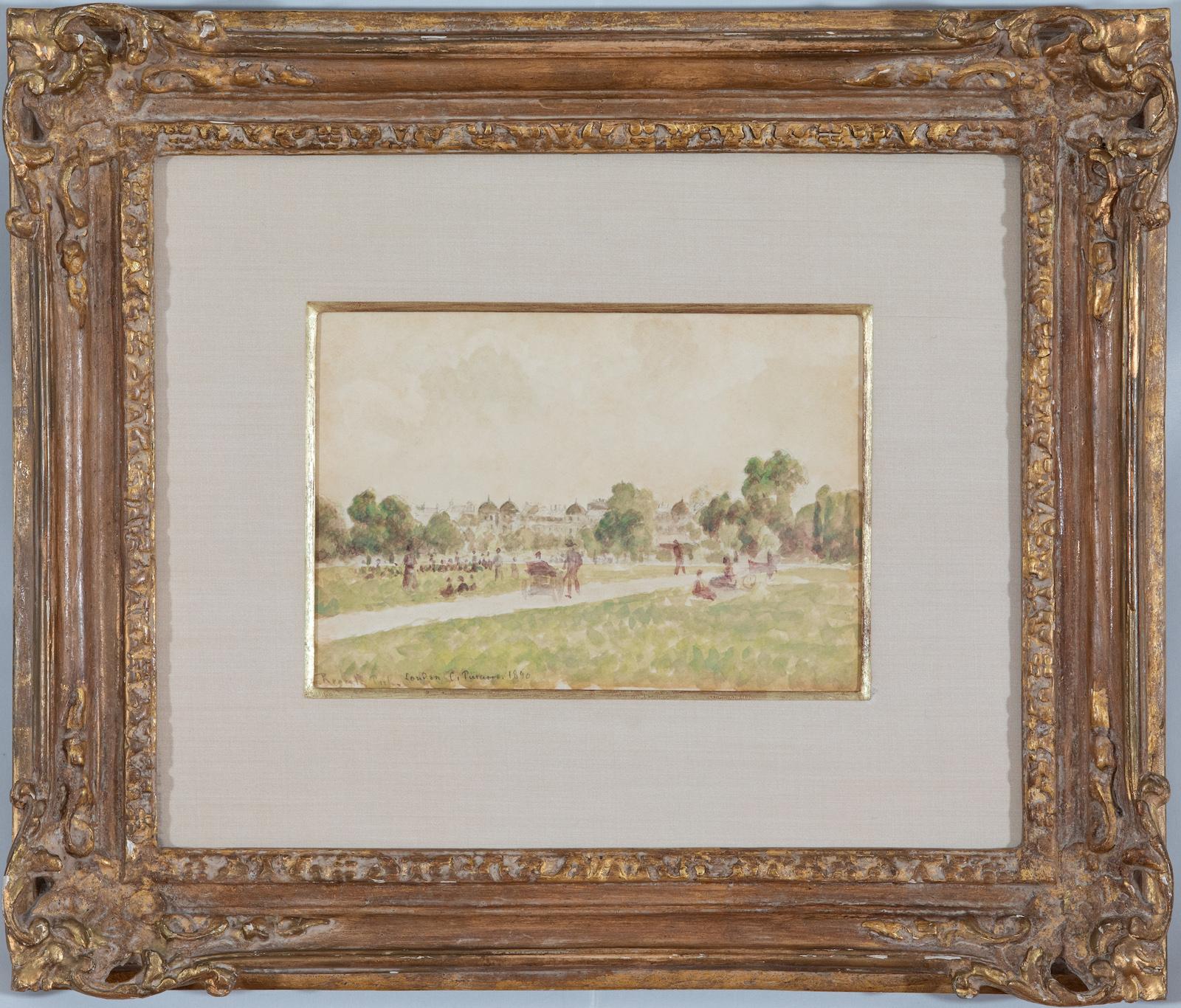 Regent's Park, London by Camille Pissarro - Watercolour on paper For Sale 1