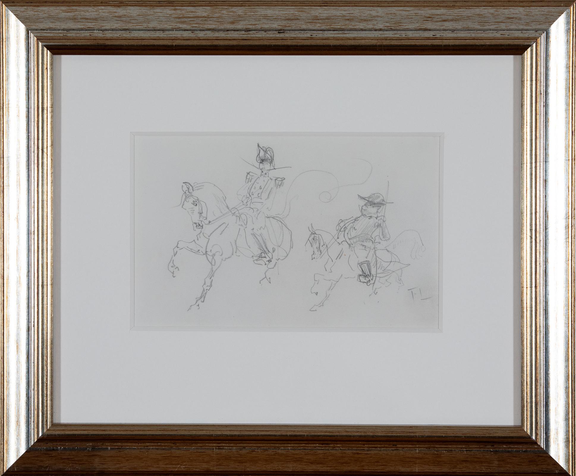 Cavaliers by Henri de Toulouse-Lautrec - Figurative work on paper For Sale 1