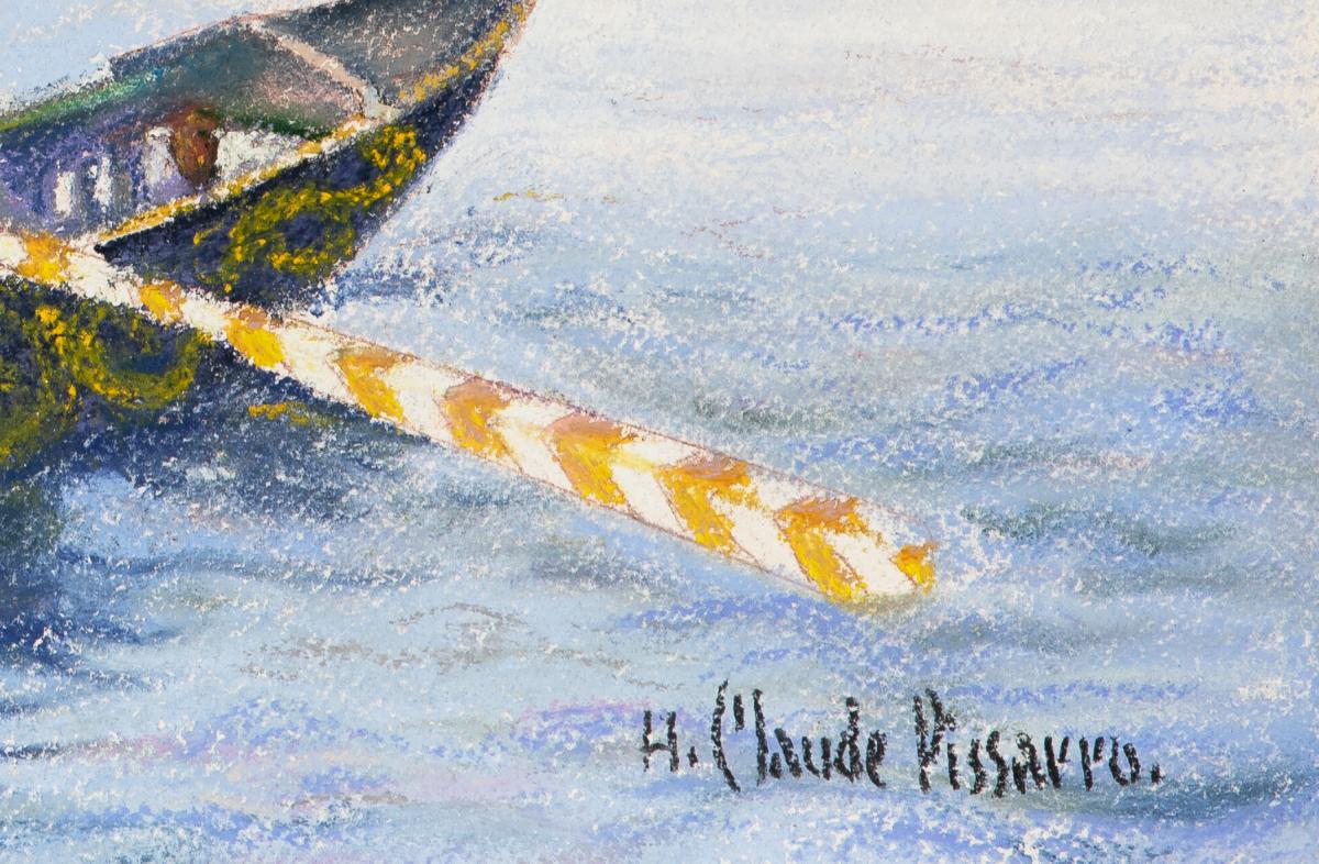 La Gondole de Pedro, Venise von H. Claude Pissarro – Flussszene  (Post-Impressionismus), Art, von Hughes Claude Pissarro
