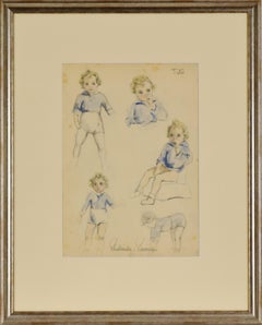 Études sur Titu by Paulémile Pissarro - Study drawing, 1938