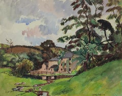 Paysage Normand, Port en Bessin by Ludovic-Rodo Pissarro, watercolour, 1914