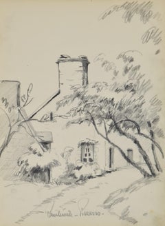Paysage de Paulémile Pissarro, vers 1934 - mine de plomb sur papier