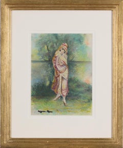 Femme en Costume Oriental, Pastel on Paper, Georges Manzana Pissarro, circa 1925