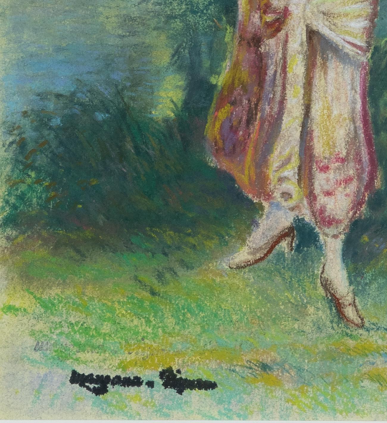 Femme en Costume Oriental, Pastell auf Papier, Georges Manzana Pissarro, um 1925 im Angebot 3