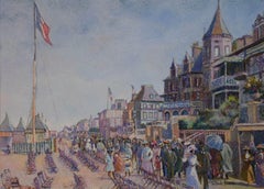 Les Planches à Midi (Trouville) von H. Claude Pissarro - Strandszene in Frankreich