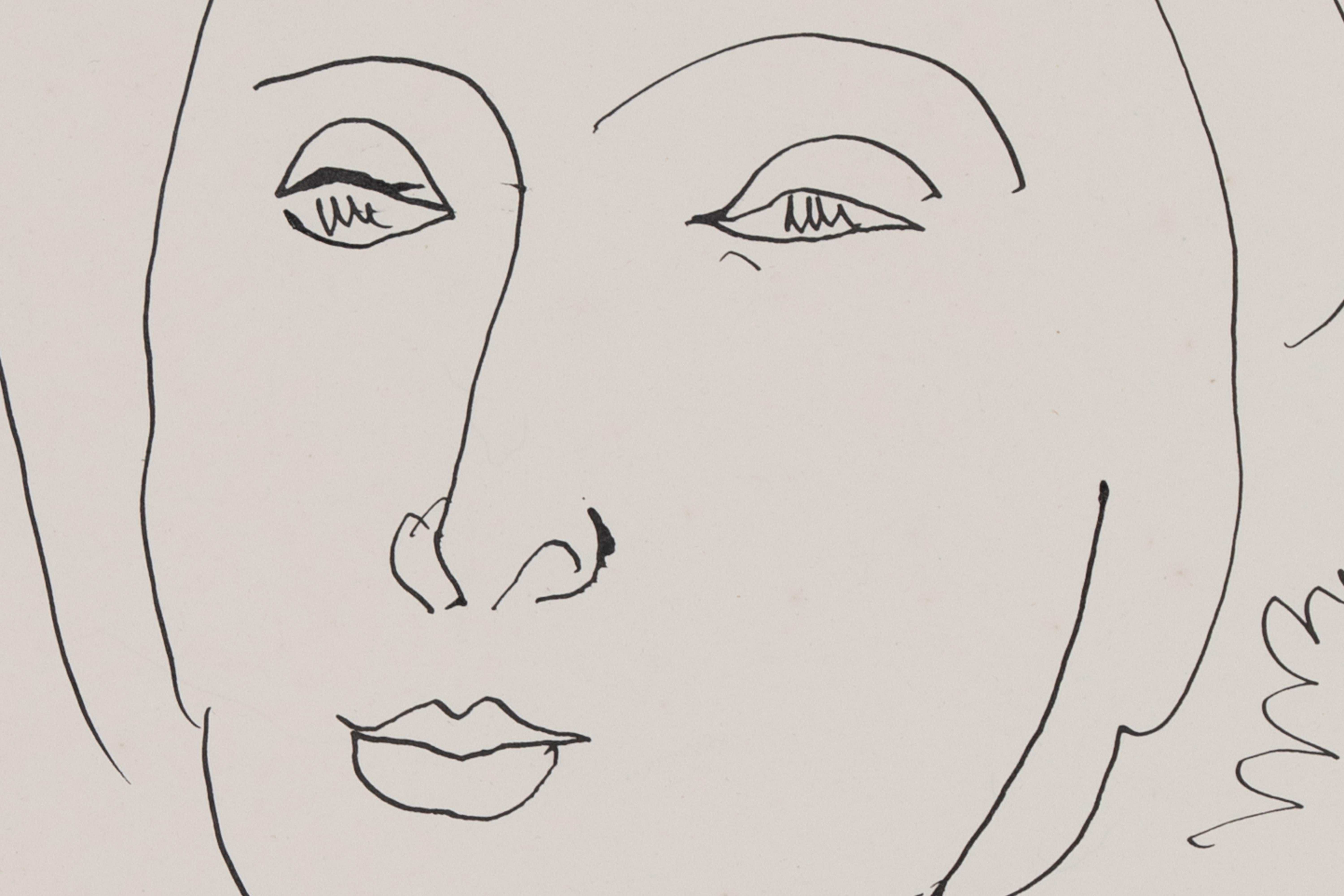 Le Turban von Henri Matisse – Porträt, Tuschezeichnung im Angebot 2
