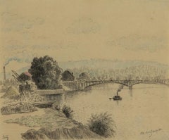 Issy, France by Georges Manzana Pissarro, 1890 - Charcoal & Crayon on Paper