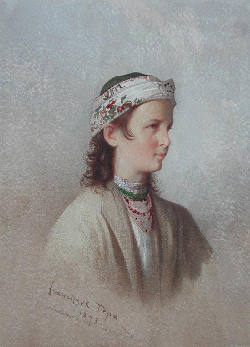 Jeune Montagnarde des Environs de Truskaniva von Franciszek Tepa – Realist