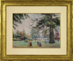 Dimanche à la campagne by H. Claude Pissarro - Post-Impressionist pastel