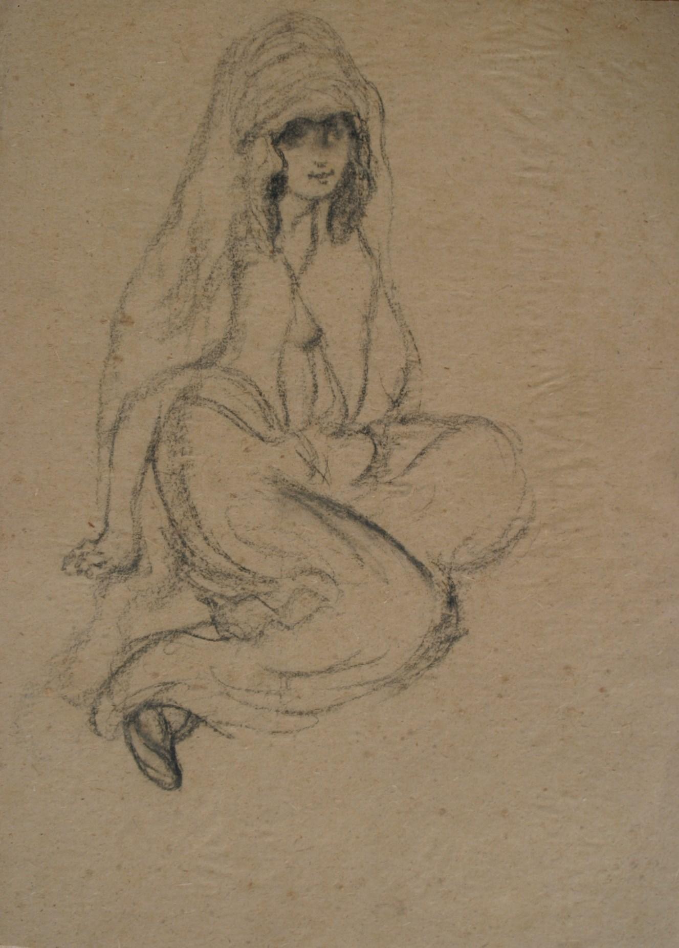 SOLD UNFRAMED 

Oriental Woman by Georges Manzana Pissarro (1871-1961)
Charcoal on paper
48 x 32 cm (18 ⅞ x 12 ⅝ inches)

This work is accompanied by a certificate of authenticity from Lélia Pissarro.

Artist biography
Like all second-generation