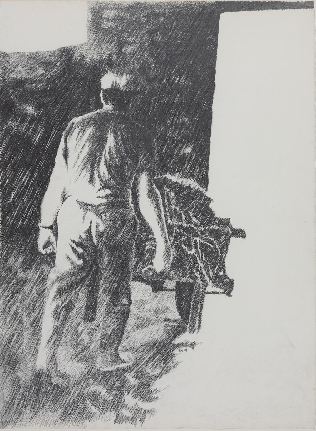 Bauernhands von Yvon Pissarro – Figuratives Werk auf Papier