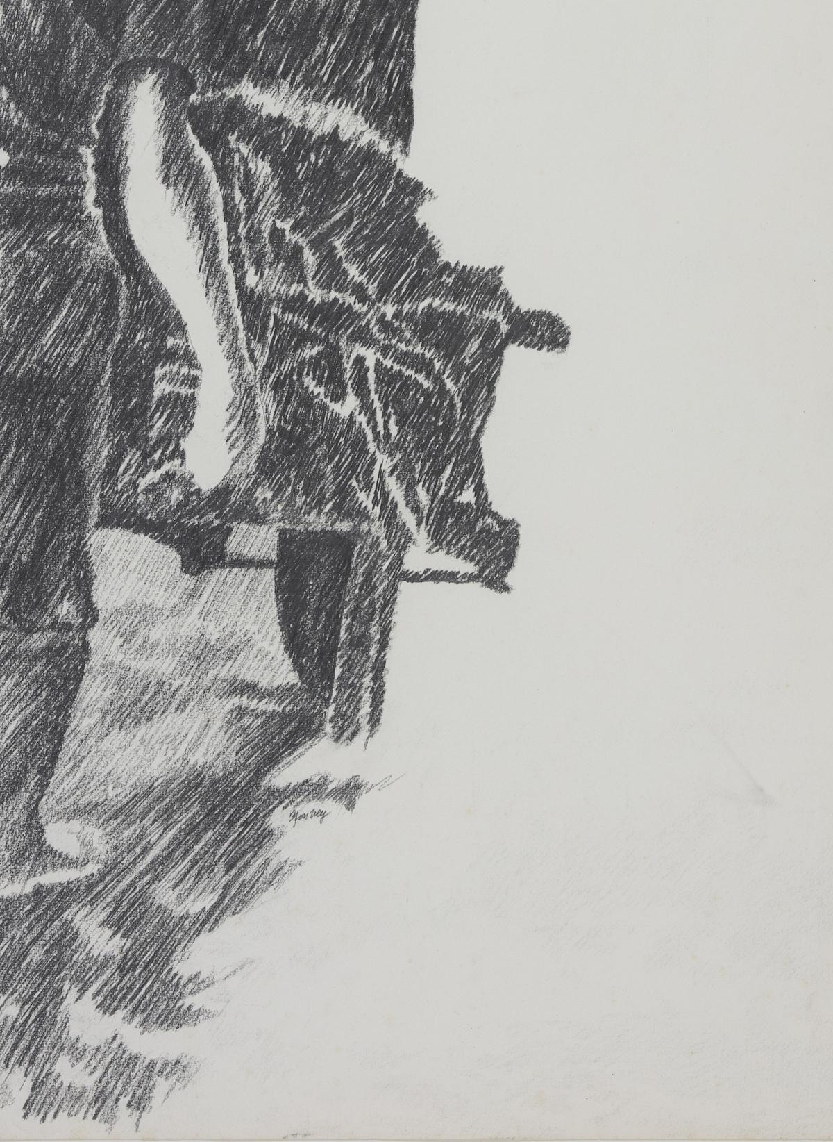 Farmhands by Yvon Pissarro - Figurative work on paper For Sale 3