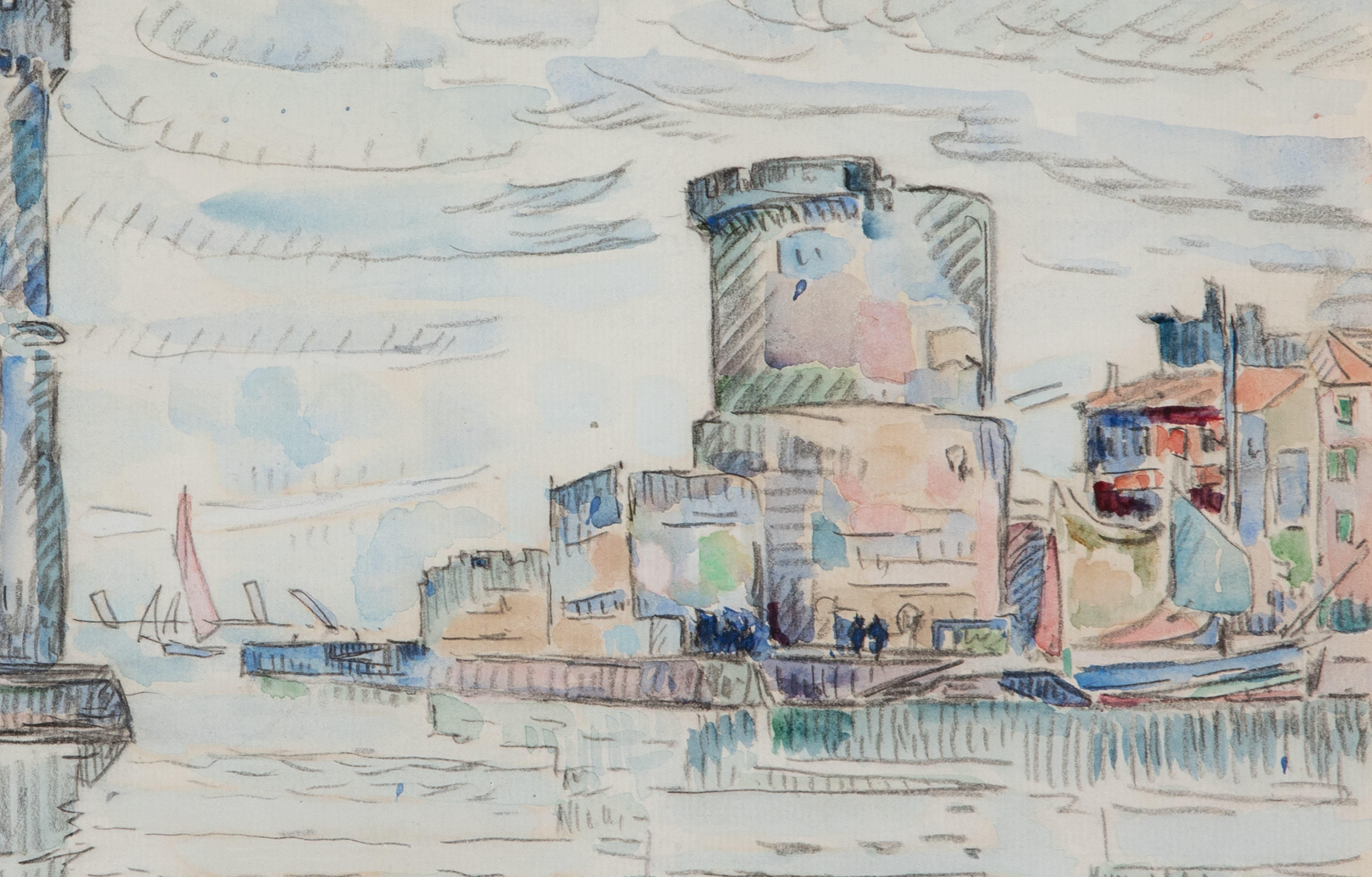 La Rochelle. Sortie du port von Paul Signac – Aquarell auf Papier im Angebot 2