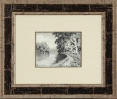 Paisaje fluvial de Paulémile Pissarro - Obra sobre papel