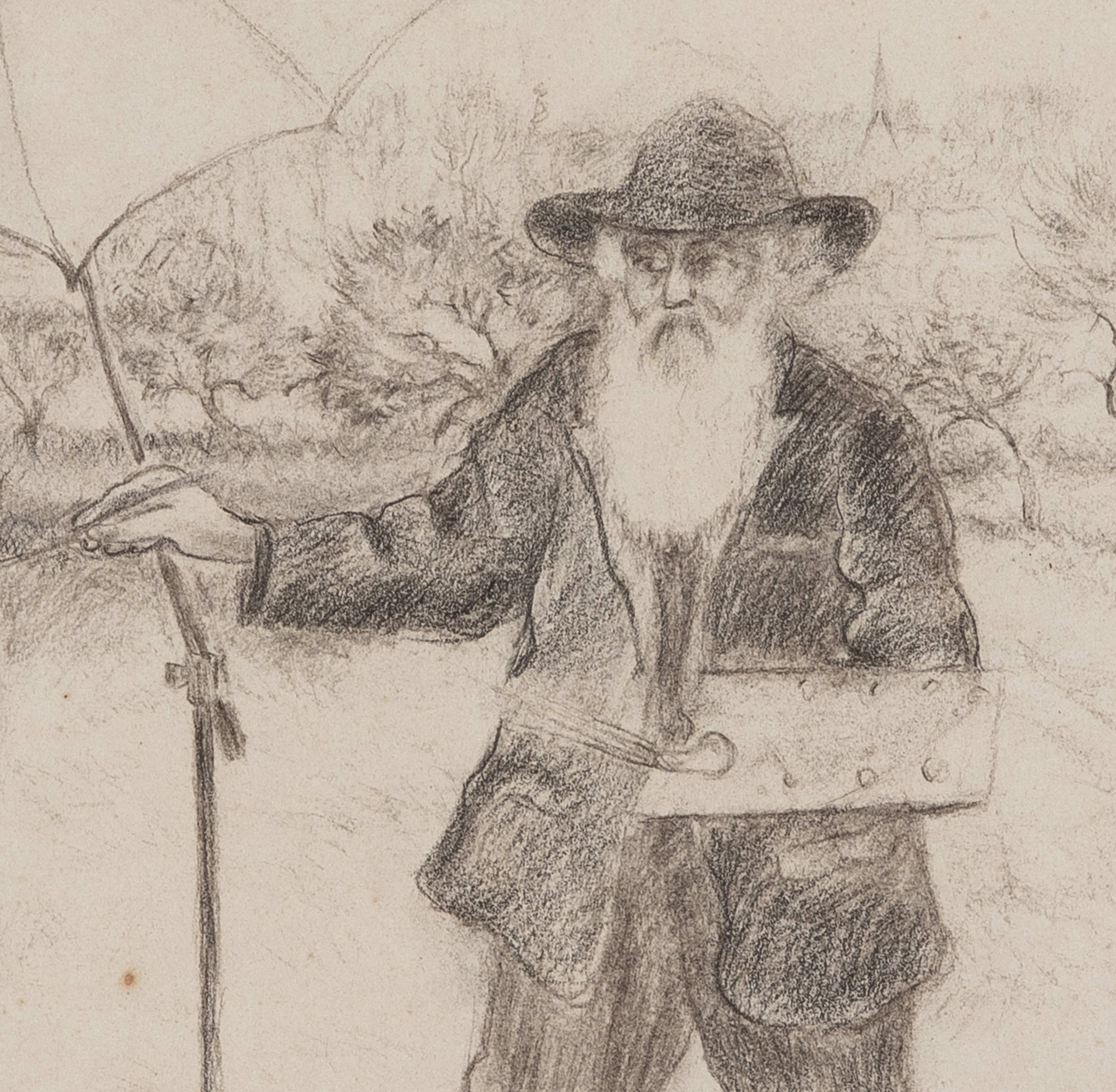 Ritratto di Camille Pissarro a Éragny di Georges Manzana Pissarro - Disegno - Art Postimpressionismo di Georges Henri Manzana Pissarro