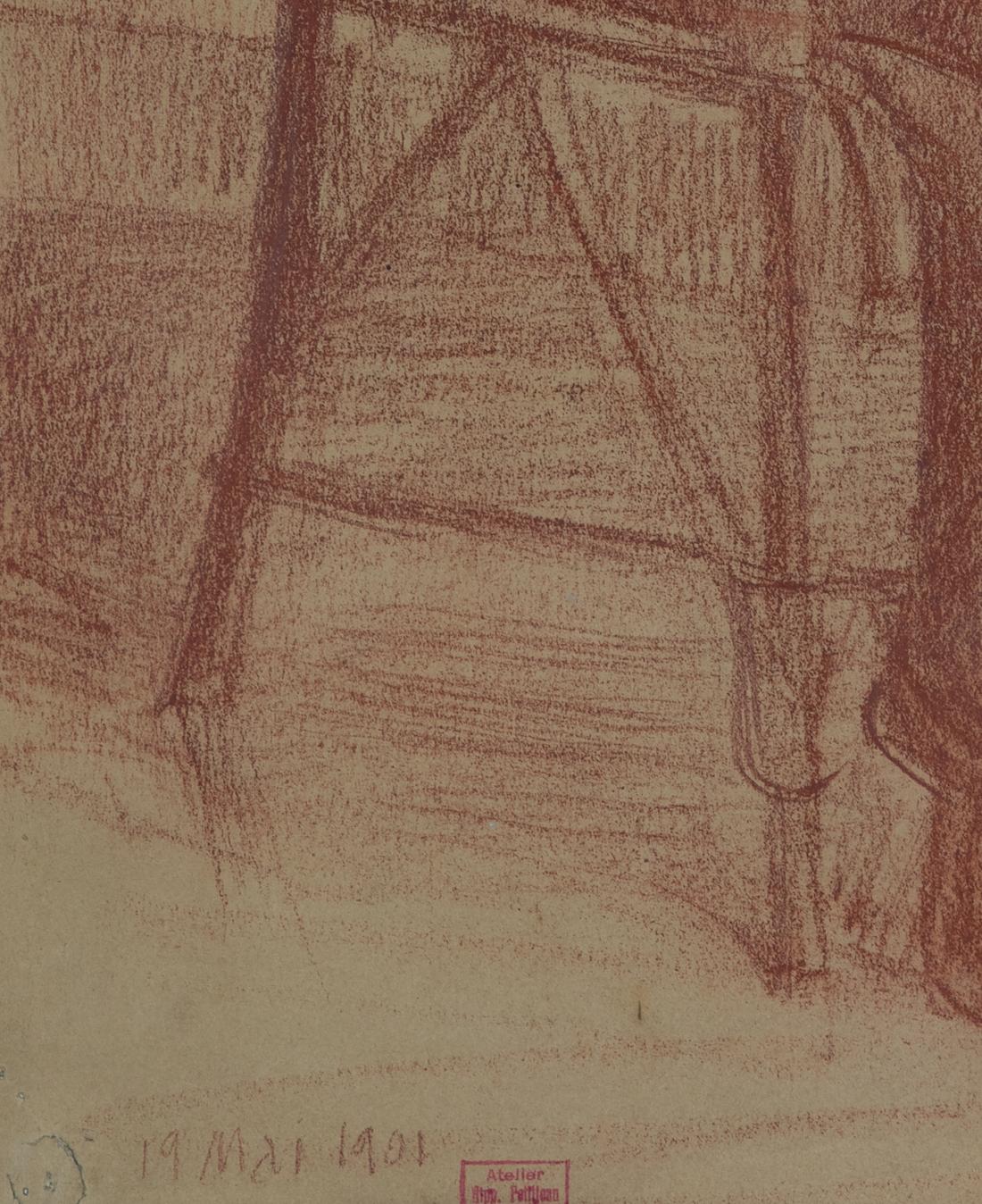 Madame Petitjean Assise by Hippolyte Petitjean - Pastel, Drawing, Portrait For Sale 3