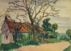 Maison au Bord de Chemin by Ludovic-Rodo Pissarro - Watercolour