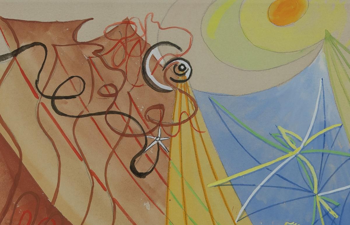 Les Voiles von Léopold Survage - Abstraktes Aquarell, Landschaft, Modern im Angebot 2