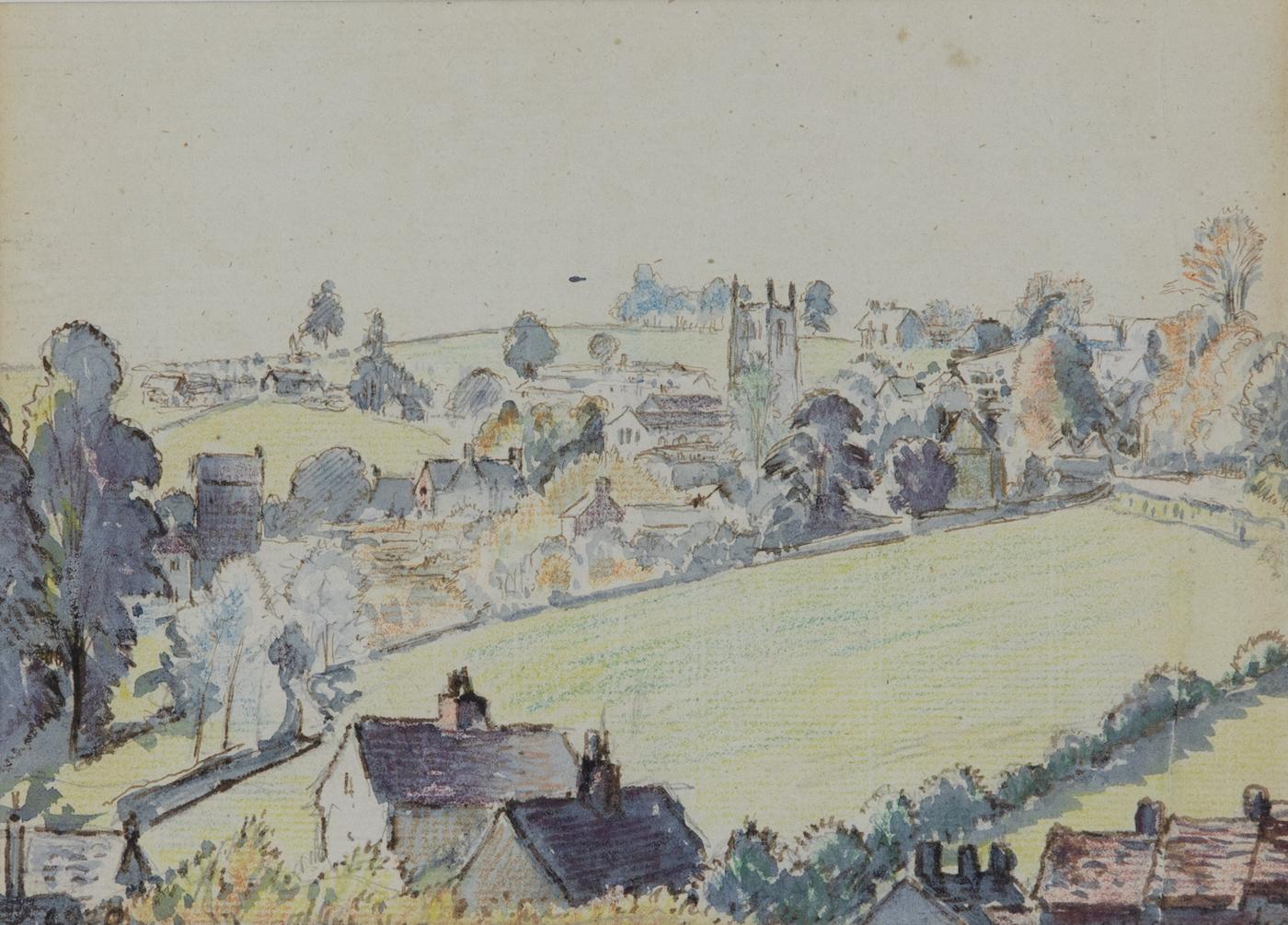 Wotton-under-Edge von LUCIEN PISSARRO – Aquarell, Zeichnung, Kunst, Landschaft