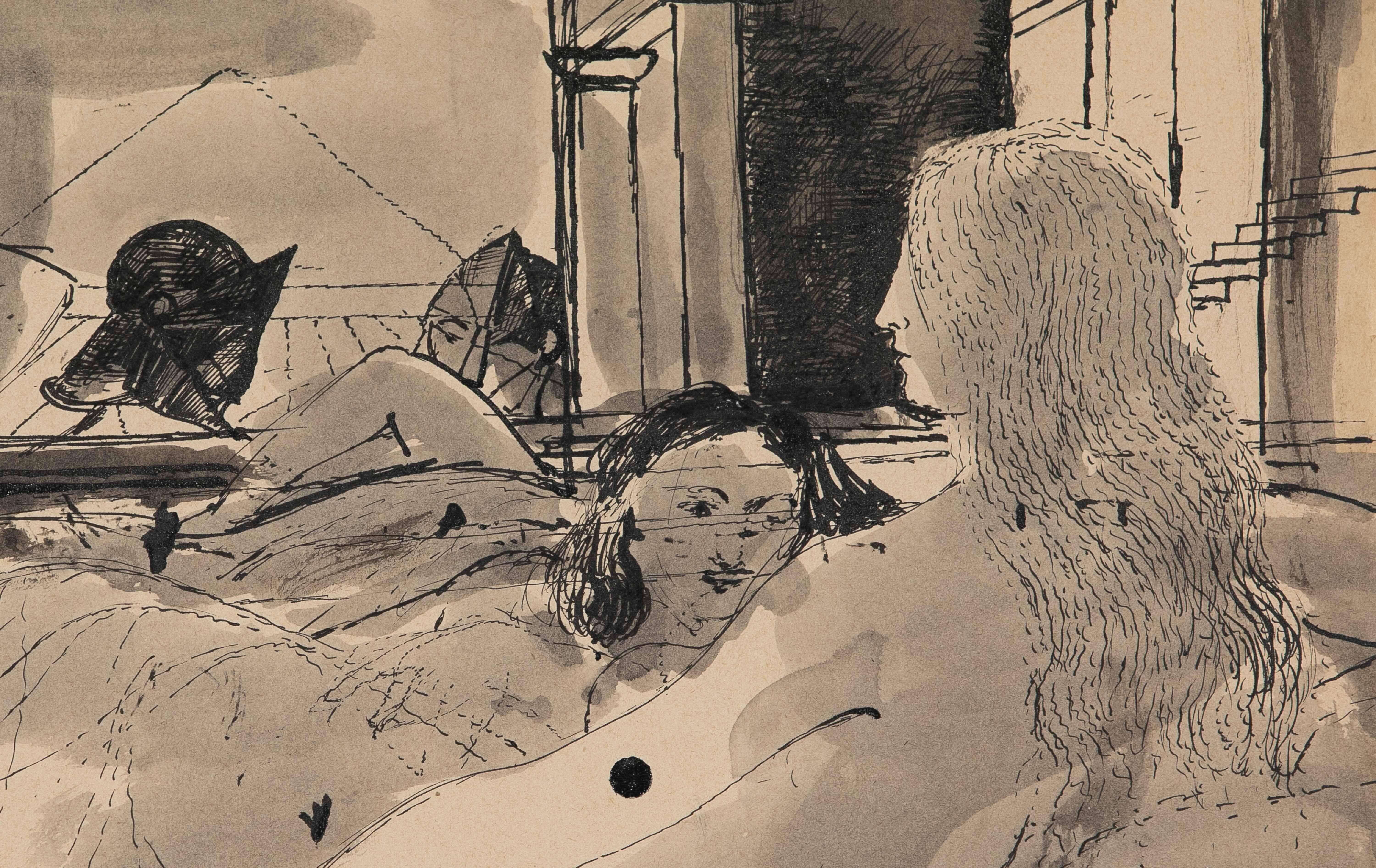 Les Captives de Paul Delvaux - Nus, Oeuvre sur papier, Encre en vente 2