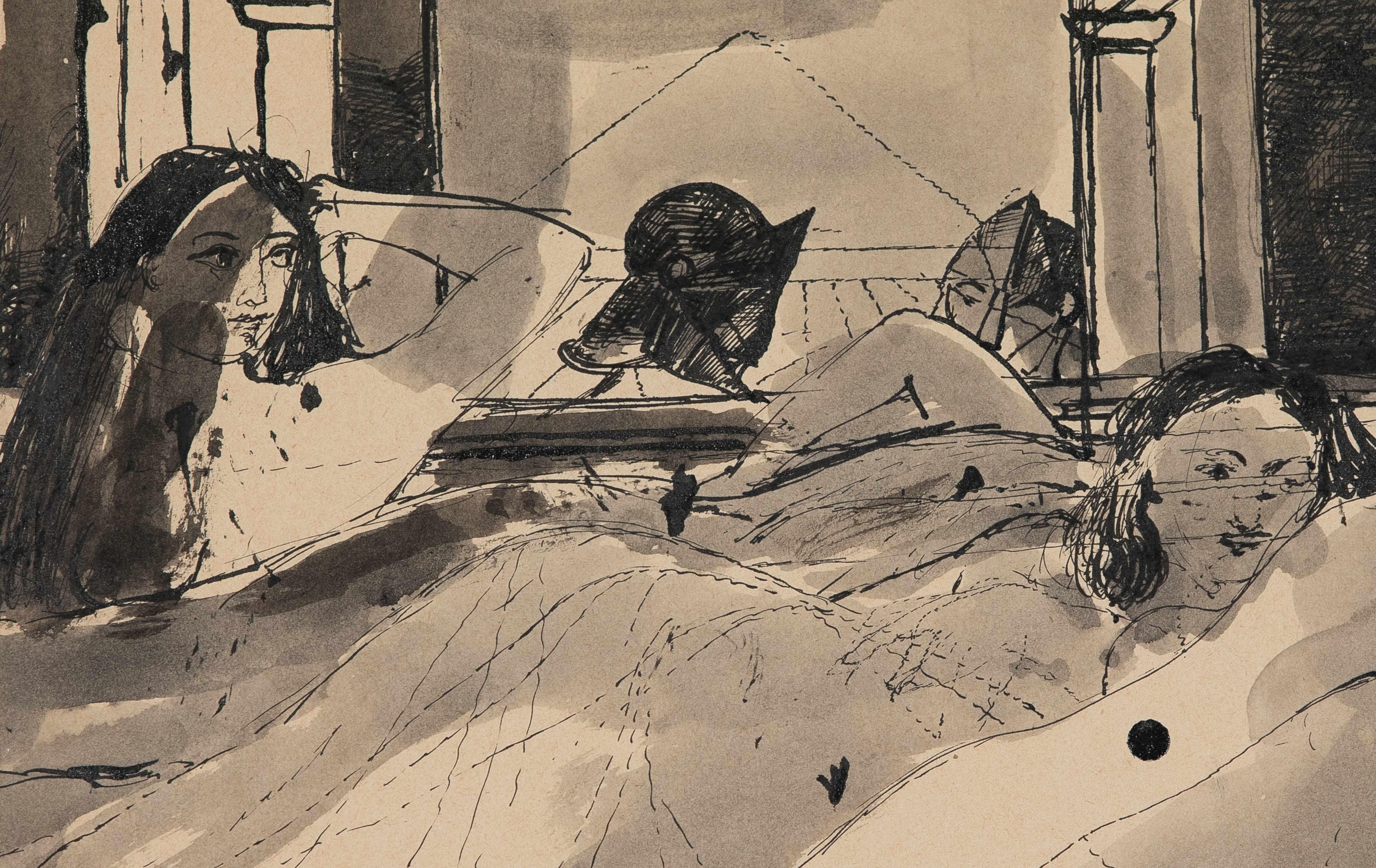 Les Captives de Paul Delvaux - Nus, Oeuvre sur papier, Encre en vente 3