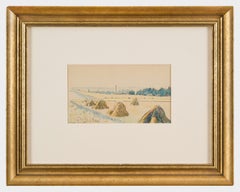 Heuschober, Eragny	Lucien Pissarro – Landschaft, Arbeit auf Papier