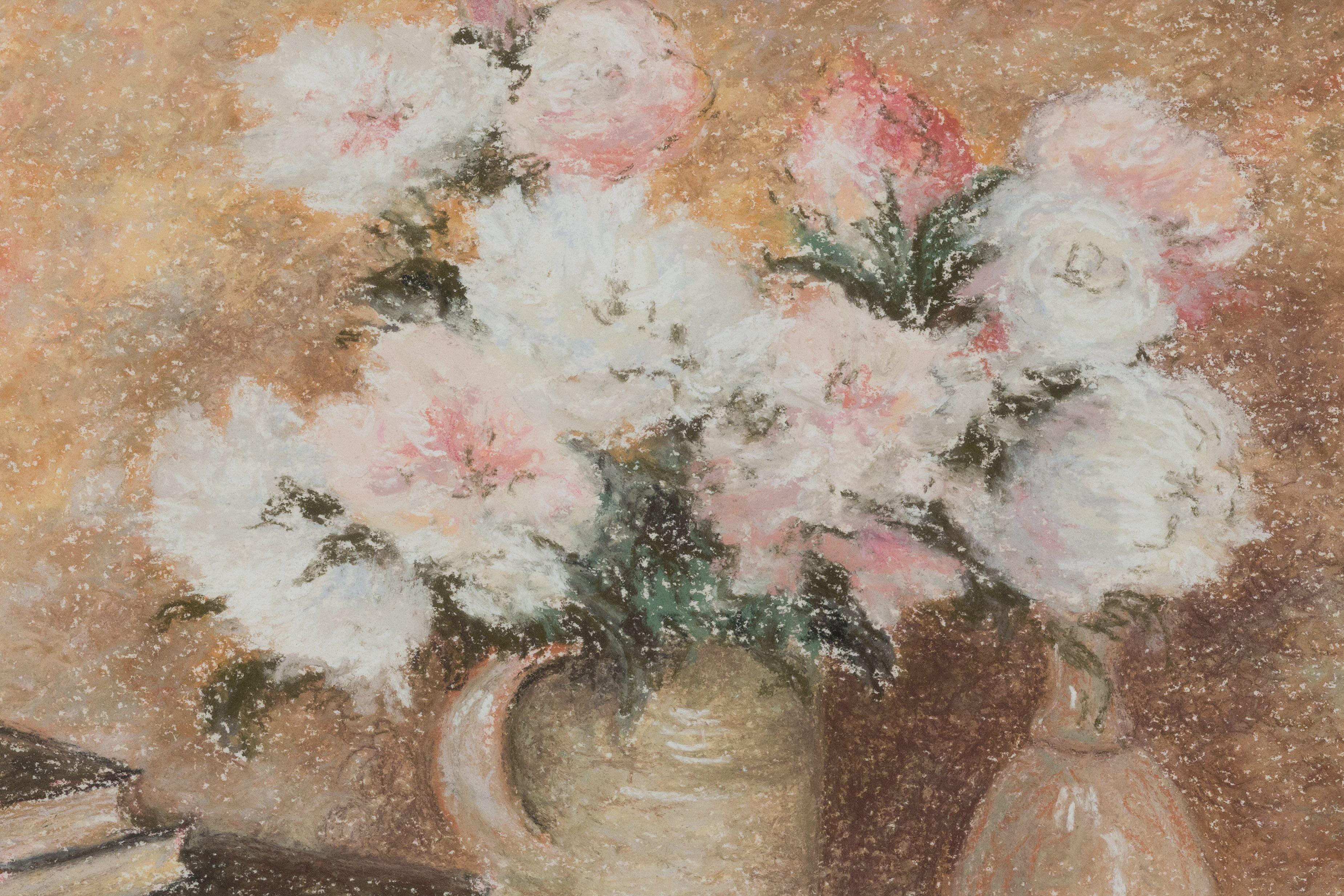 Le Bouquet de Ghassan par Lélia Pissarro - Pastel sur papier, Bouquet de fleurs - Post-impressionnisme Art par Lelia Pissarro