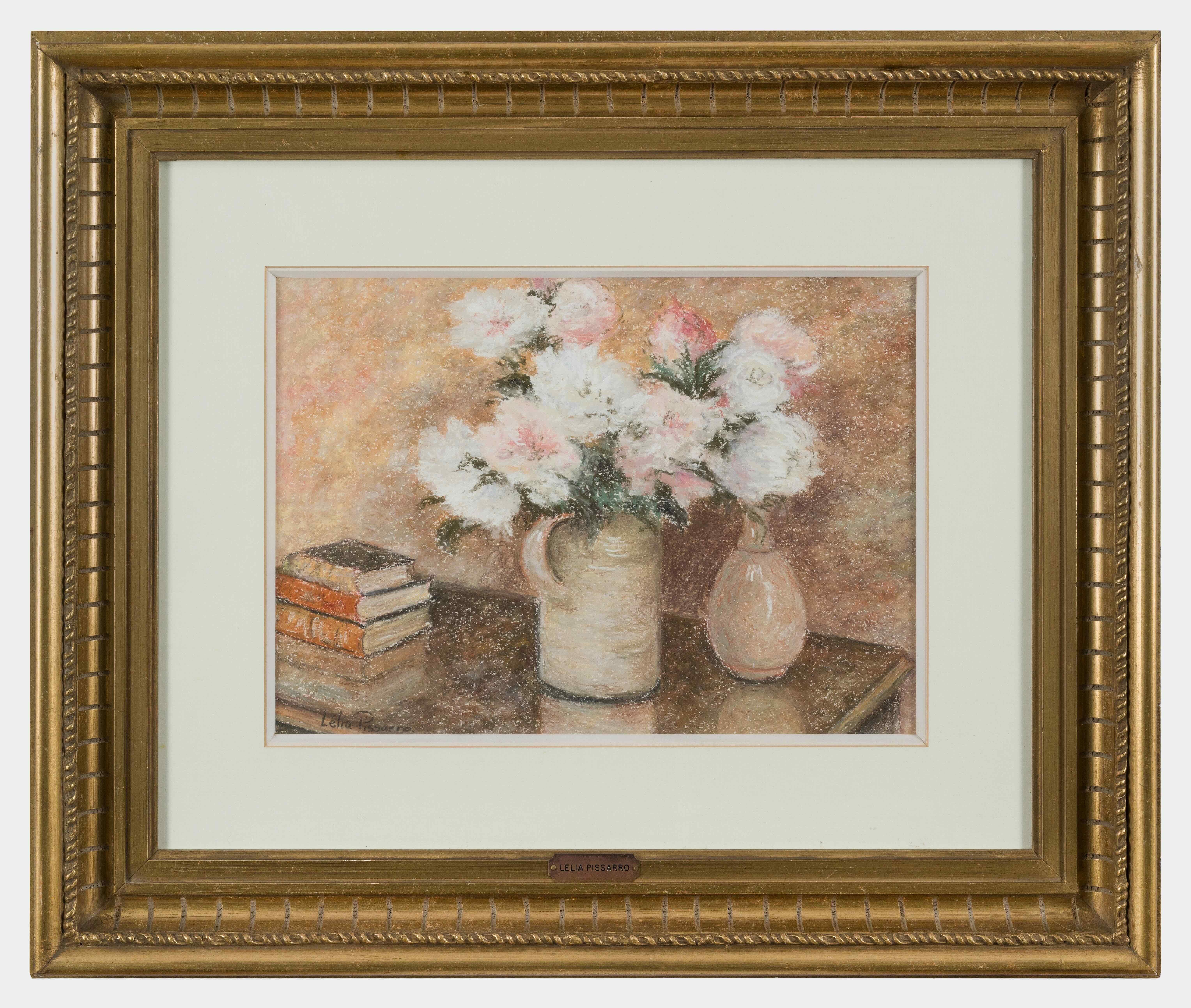 Le Bouquet de Ghassan par Lélia Pissarro - Pastel sur papier, Bouquet de fleurs - Art de Lelia Pissarro