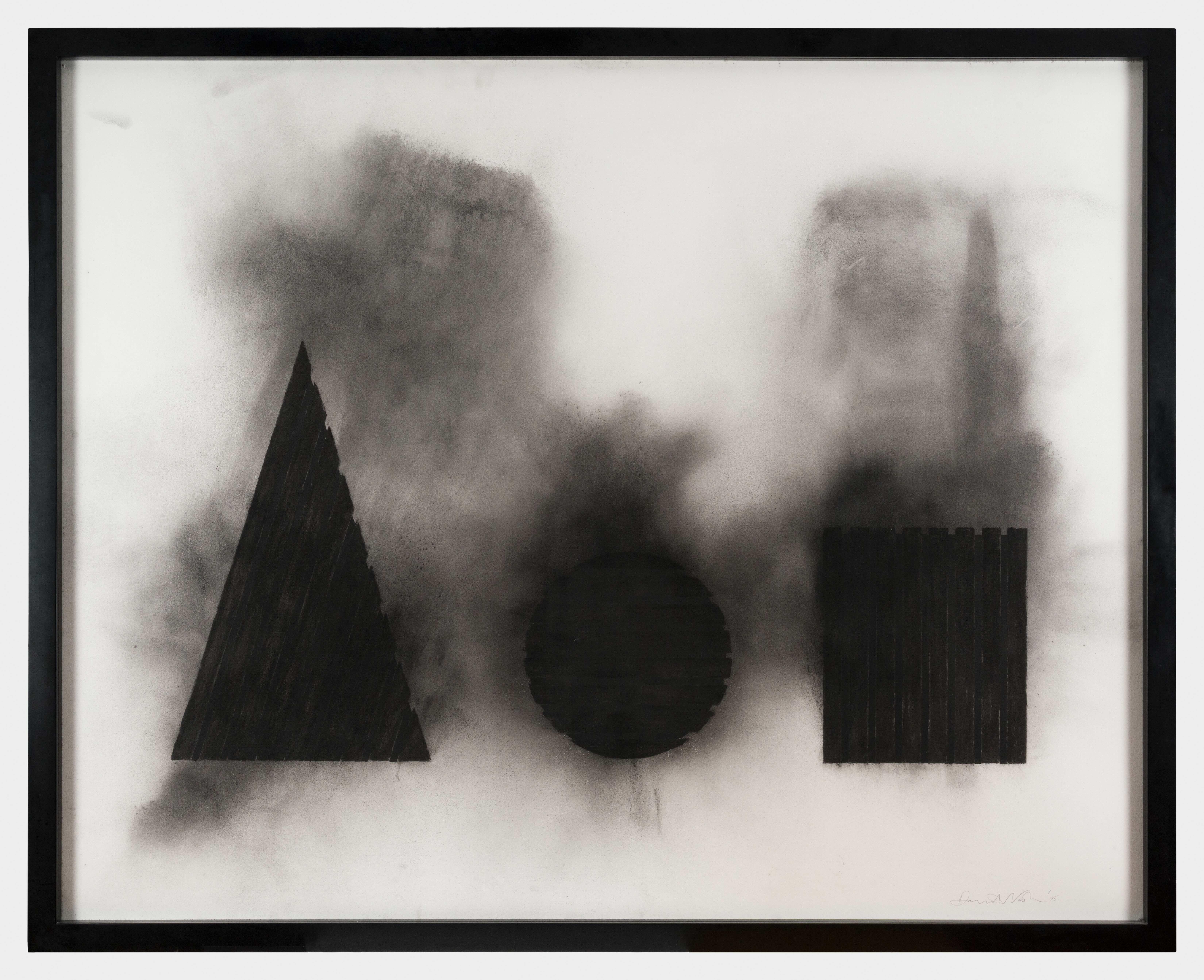 Sphere, Cube, Pyramid by David Nash - Work on paper, Abstraction For Sale 1