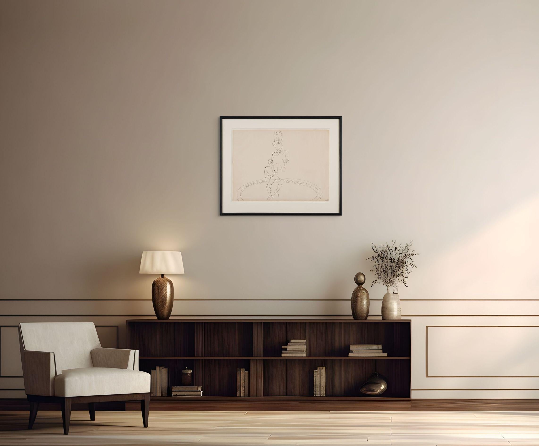 The acrobats by Alexander Calder - Work on paper, Drawing, Ink on paper For Sale 4