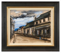 Maison Gervais by Maurice de Vlaminck - Cityscape, Figurative Art, Gouache, Town