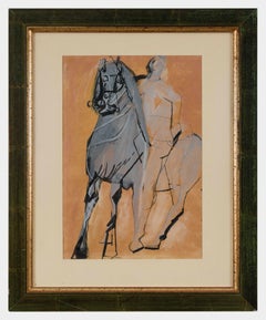 „Uomo e cavallo“ von Marino Marini – Tier, Arbeit auf Papier, Moderne Kunst