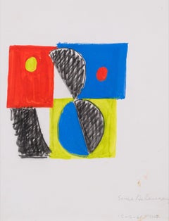 « Juste Présent » de Tristan Tzara, par Sonia Delaunay – Œuvre sur papier, art abstrait
