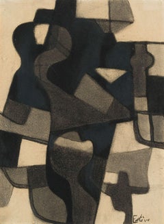 Composición de Maurice Estève - Abstracto, Obra sobre papel, Arte moderno