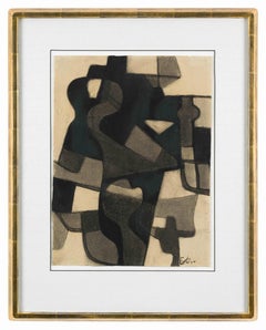 Composición de Maurice Estève - Abstracto, Obra sobre papel, Arte moderno