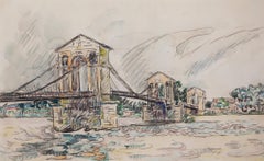 Bourg-Saint-Andéol. Le Pont by Paul Signac - Work on paper, Mixed media, Art