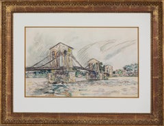 Bourg-Saint-Andéol. Le Pont by Paul Signac - Work on paper, Mixed media, Art