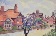 Bedford Park, LUDOVIC-RODO PISSARRO - Watercolour, Town Scene, 20th Century