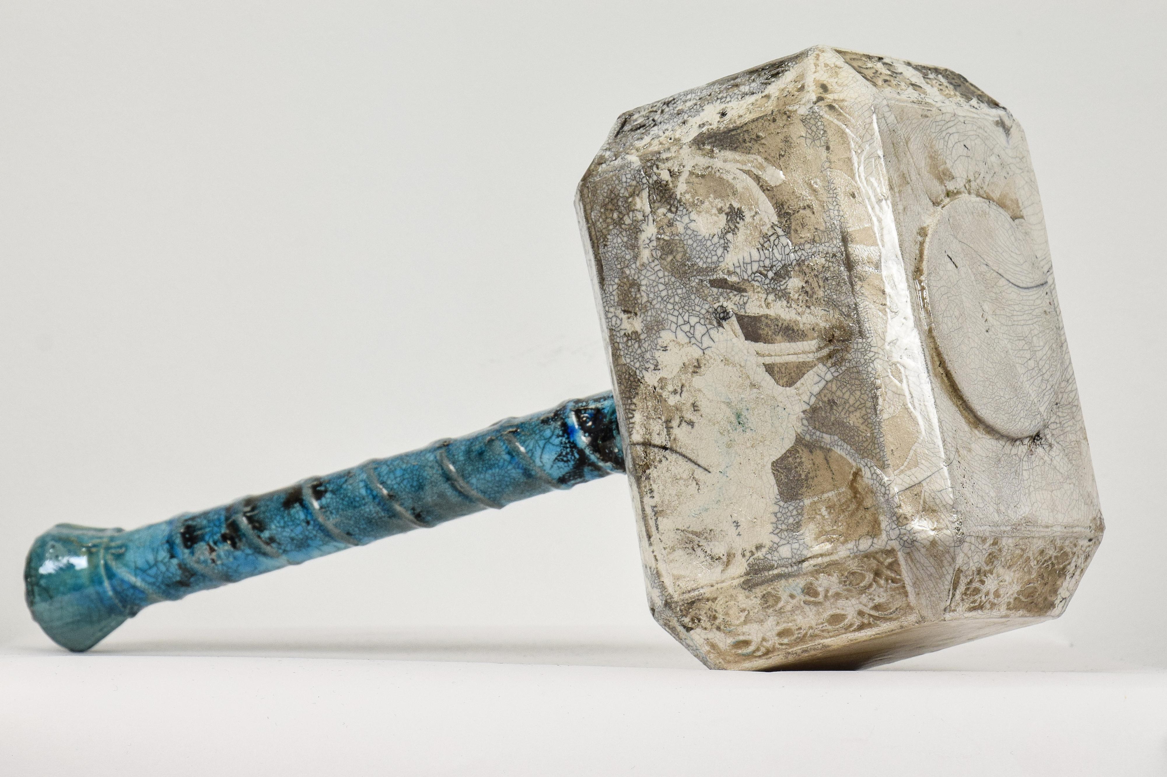 Nam Tran Still-Life Sculpture - Mjolnir by NAM TRAN - Ceramic, Sculptor, Contemporary, Hammer