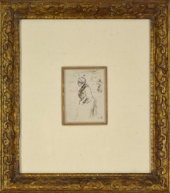 Au Marché by CAMILLE PISSARRO - Ink drawing by Impressionist master