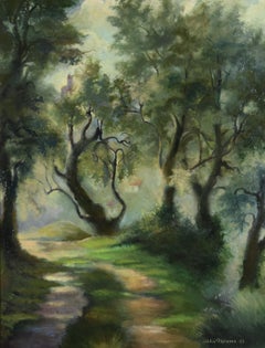 Landscape oil painting by Felix  Pissarro II titled Pathway Near Menton