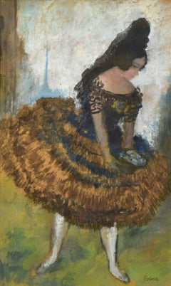Flamenco Dancer by Roboa Pissarro - Spanish dancer, work on paper, female artist