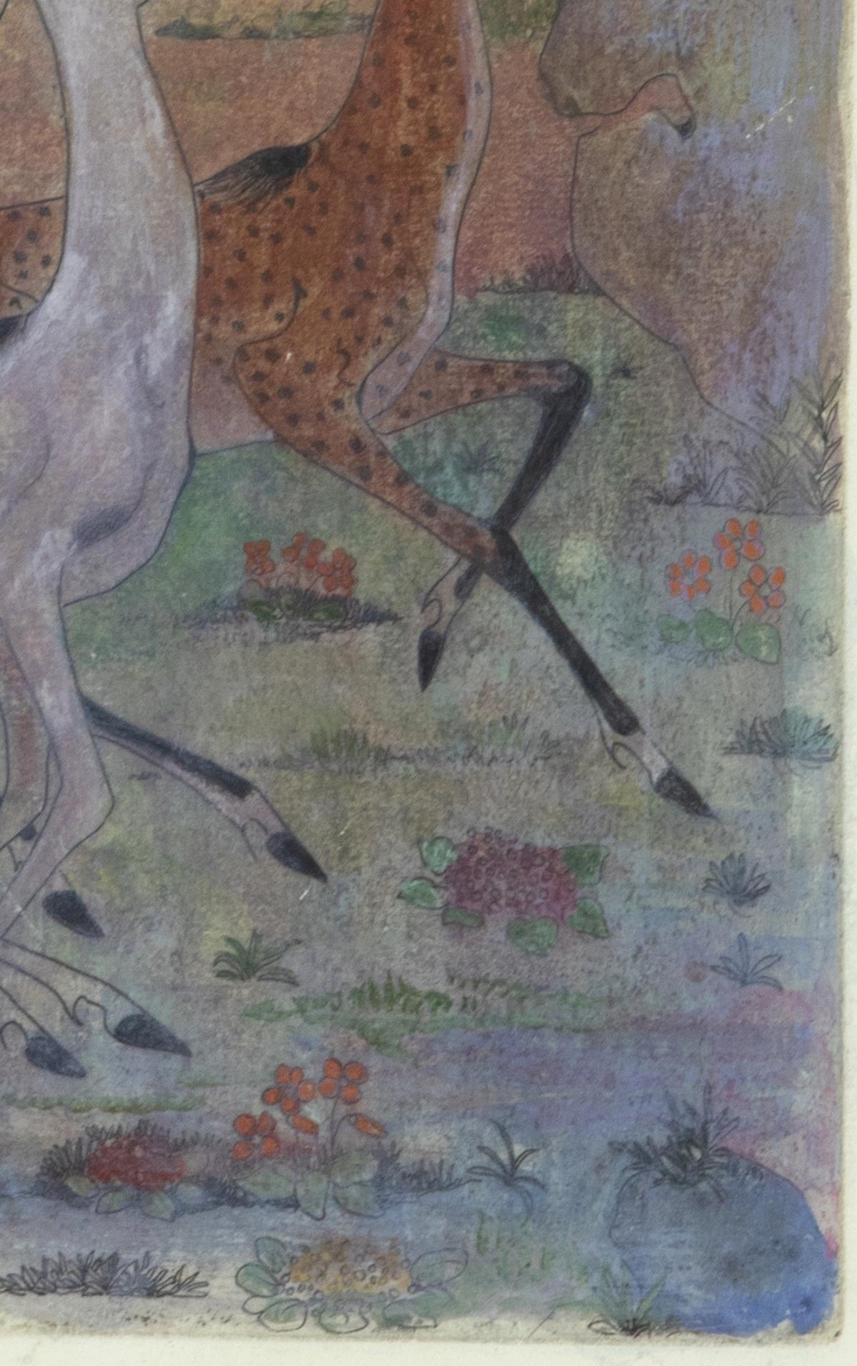 Gazelles by Orovida Pissarro - Animal watercolour on etching 6