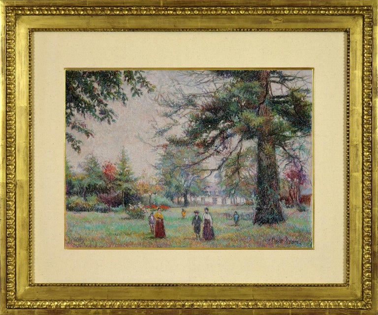 Dimanche à la campagne by H. Claude Pissarro - Post-Impressionist pastel - Art by Hughes Claude Pissarro