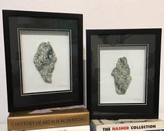 Pair of 11x14 Framed Stone Artwork (Campan Vert Marble)