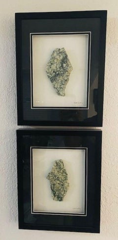 Pair of 11x14 Framed Stone Artwork (Campan Vert Marble)