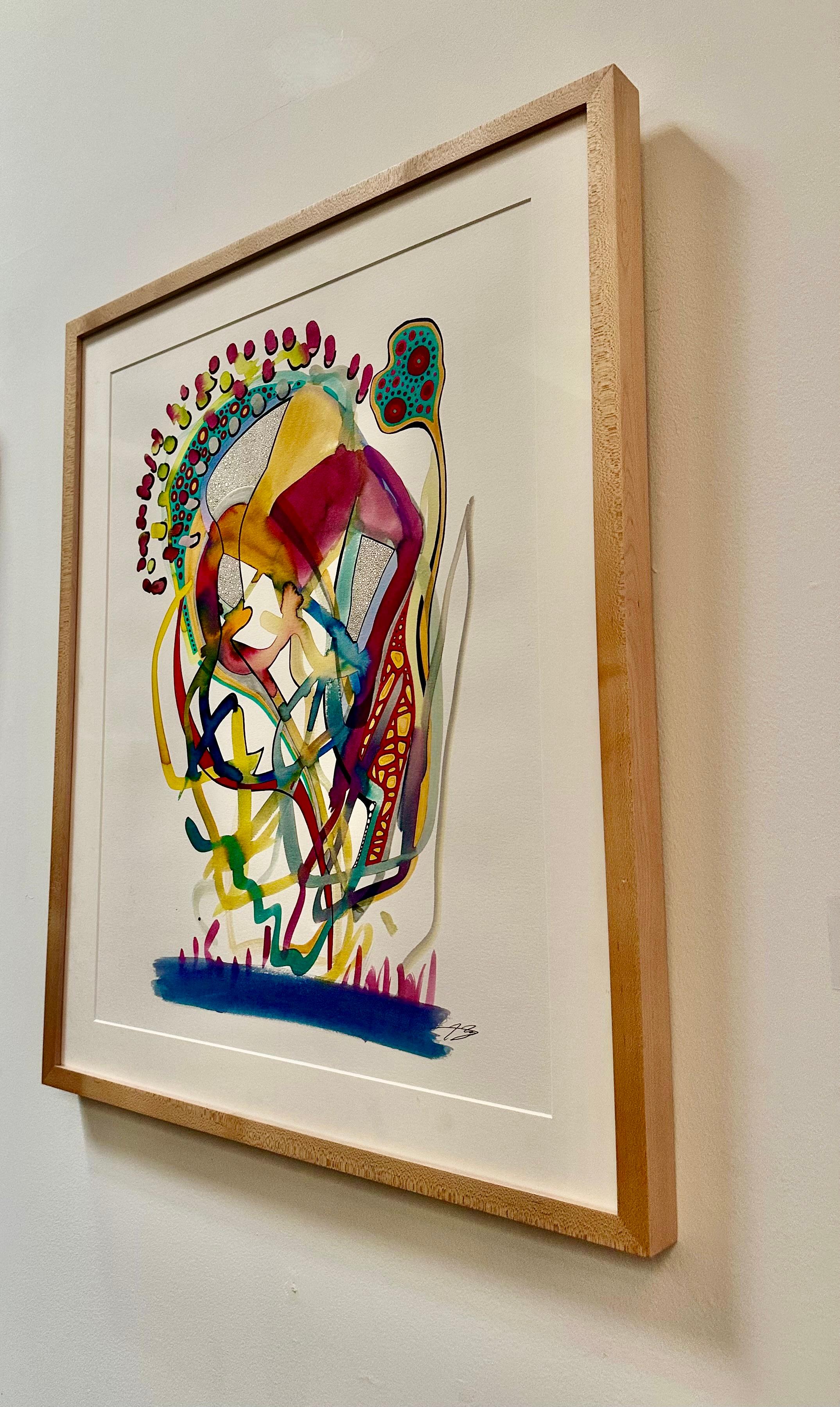 Una floración única - Abstract Drawing Marrón de Robert Bentley