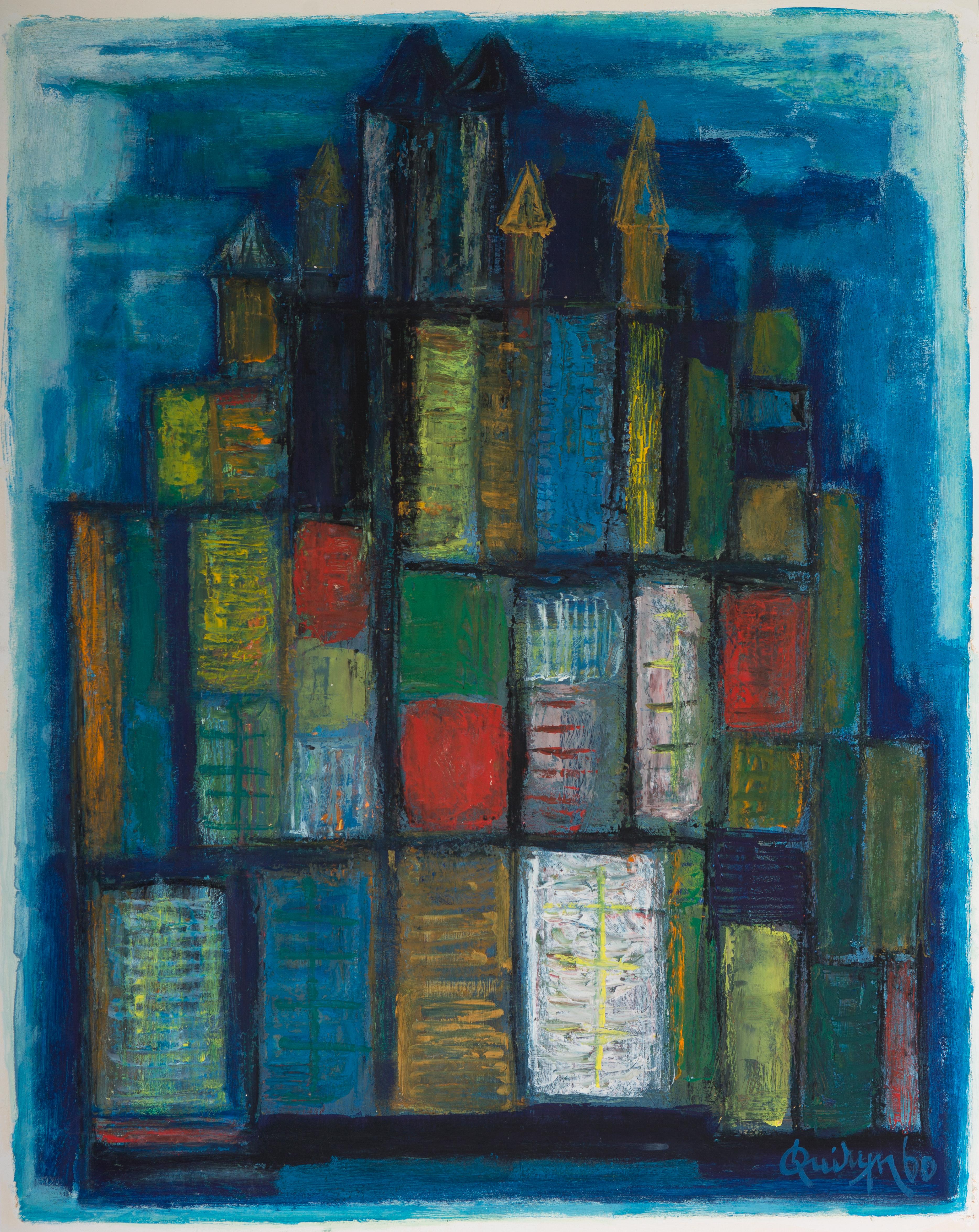 Quirijn van Tiel Abstract Drawing – Rue de Belle Ville, 1960