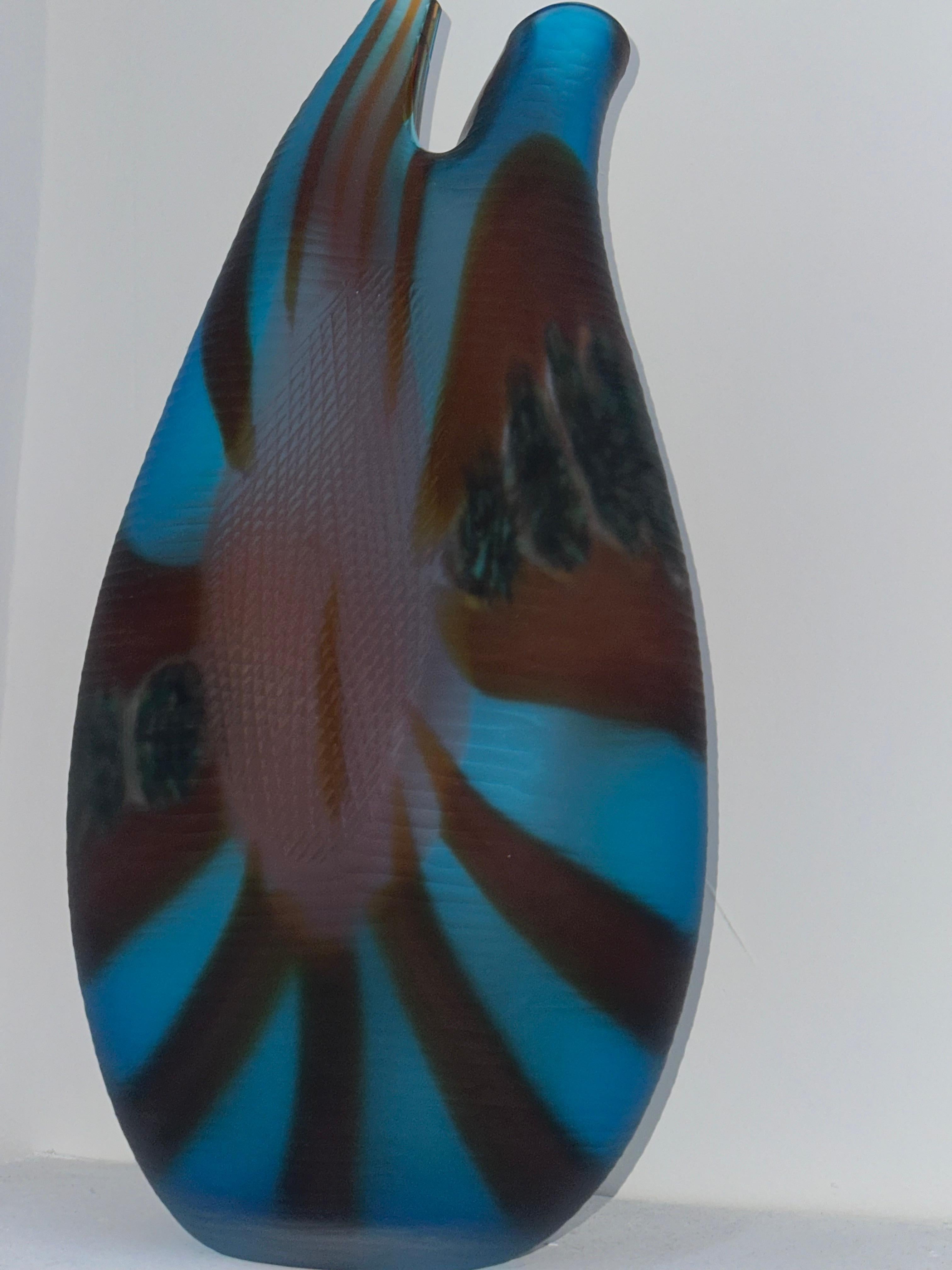 Junonia, vase en verre de Murano soufflé à la main, multicolore en vente 5
