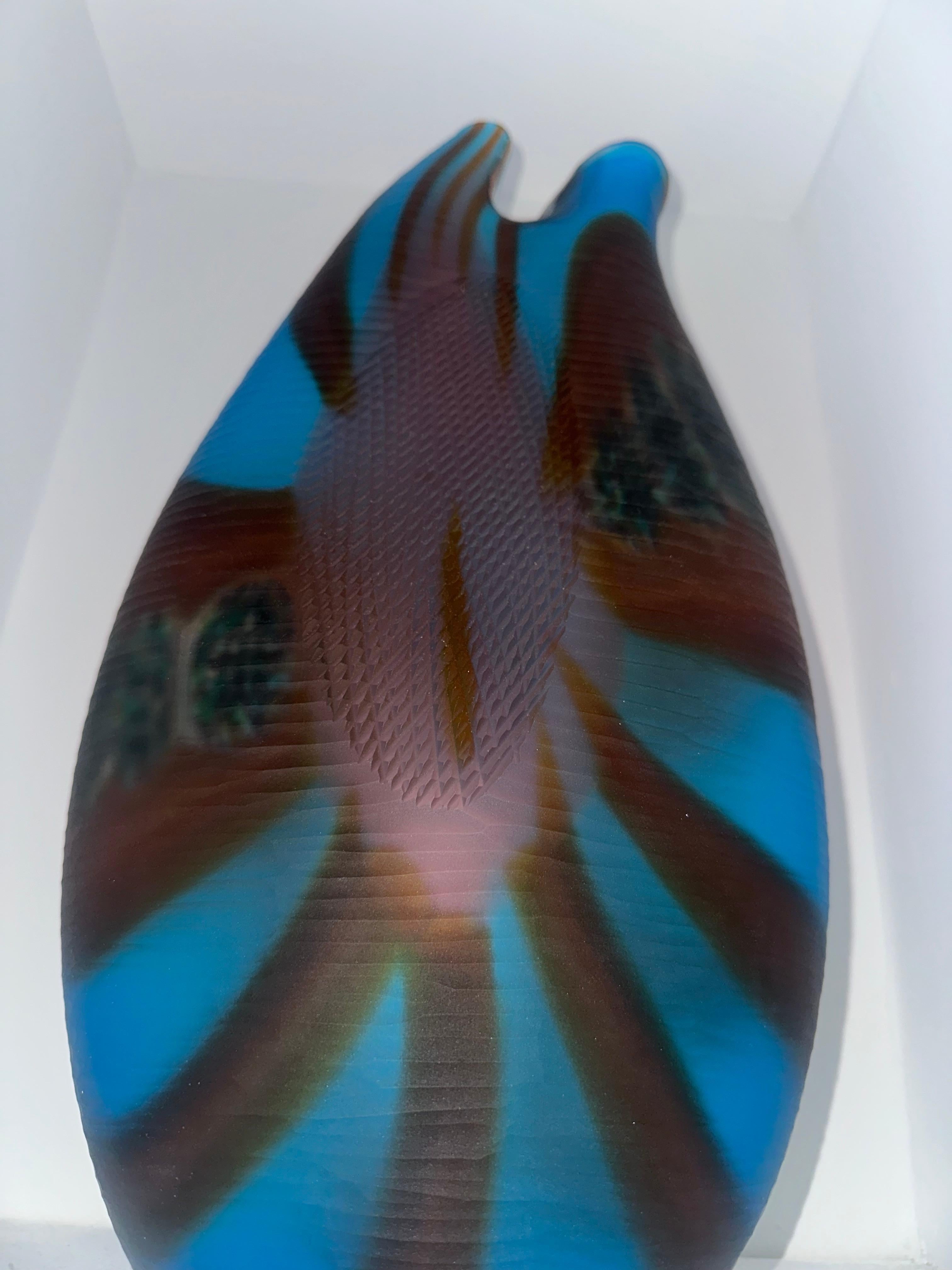 Junonia, vase en verre de Murano soufflé à la main, multicolore en vente 1
